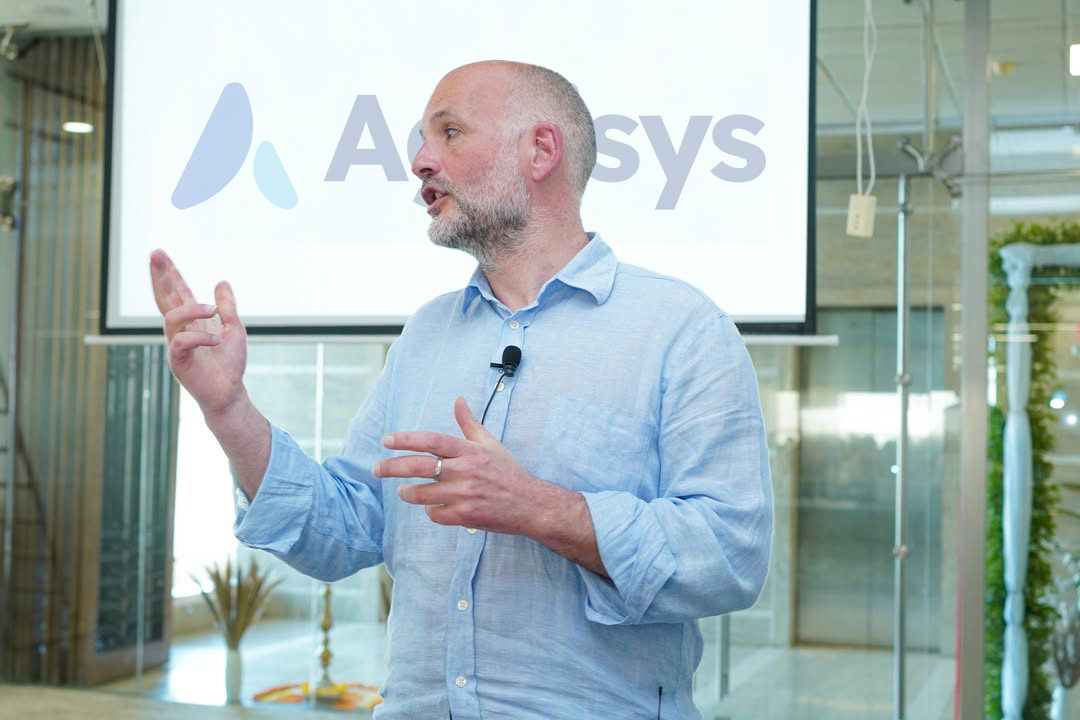 Senior leader presenting at a team event